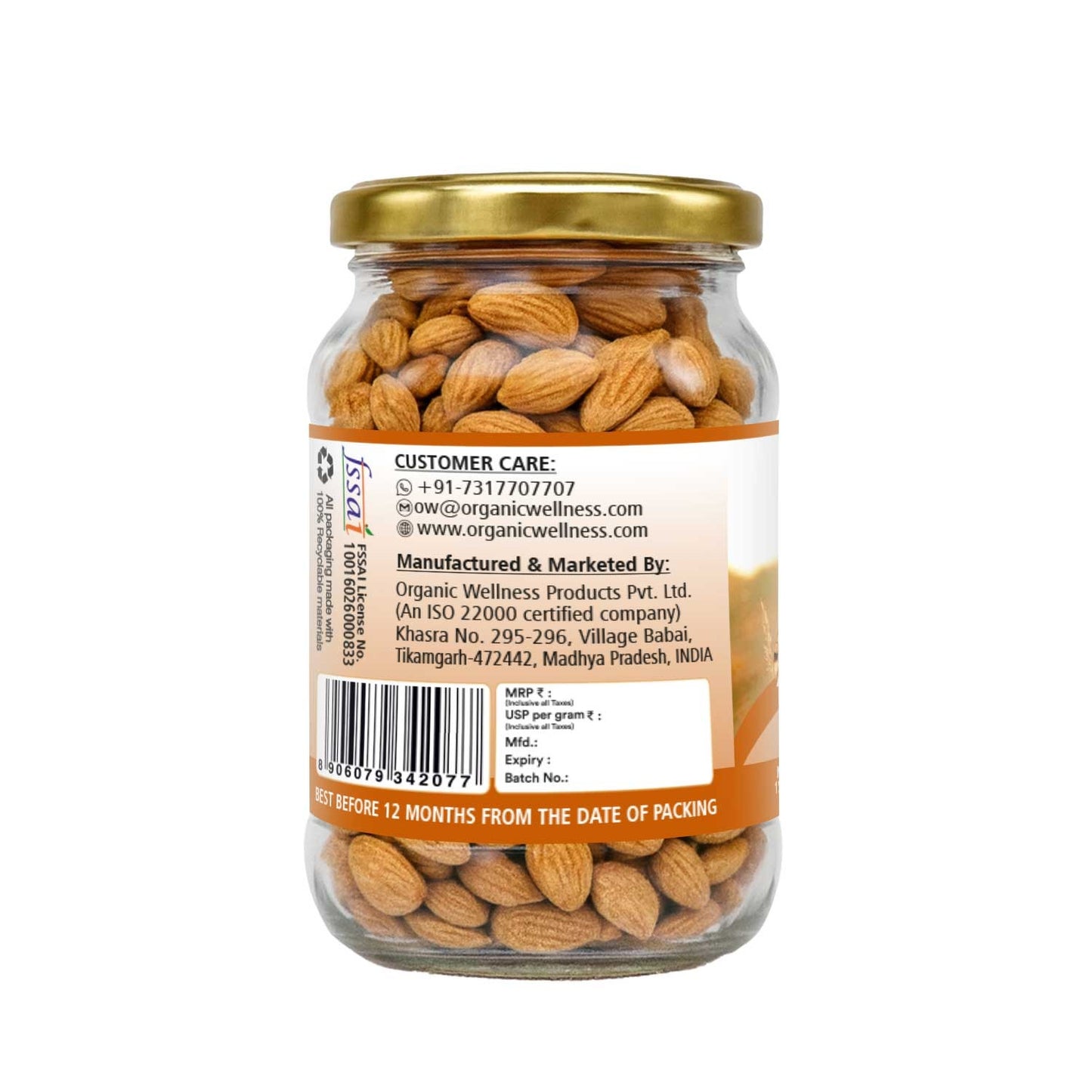 Organic Wellness Mamra Almond 150 Gram Bottle