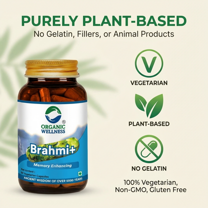Organic Wellness Brahmi+ 90 Capsules II Memory Booster