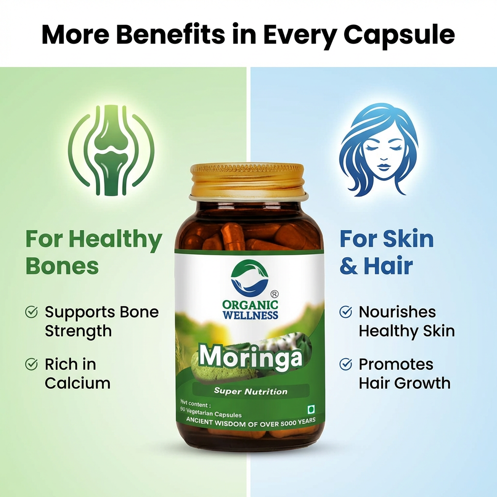 Moringa Essential Nutrition 90 N Veg Capsules | Sahjan | Drumstick Leaf Powder for Weight Loss