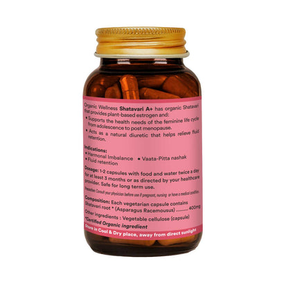 Shatavari A+ | Supplement for Hormonal Balance | Supports Women’s Health & Reproductive Health (90 Capsules)