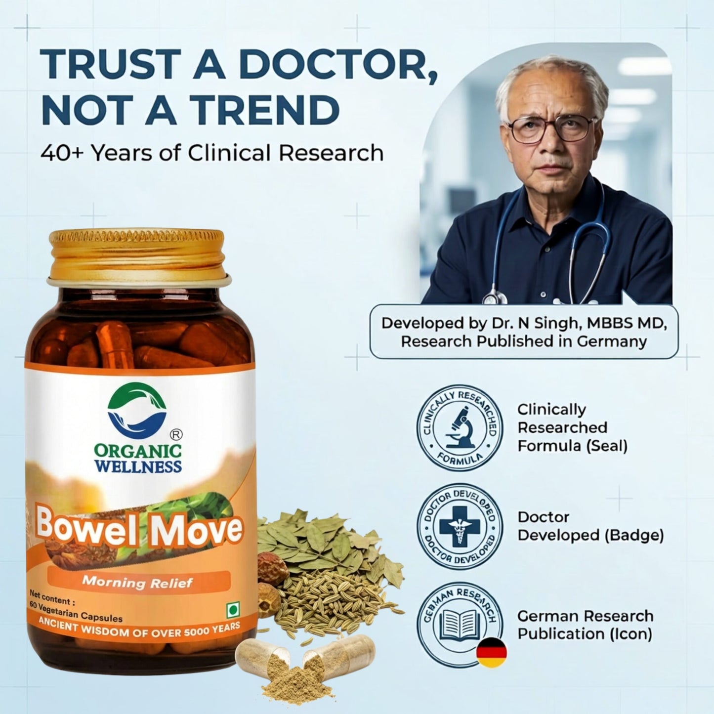 Organic Wellness Bowel-Move 90 Capsules